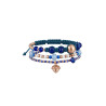 Ensemble de trois bracelets bleu et doré Complementos