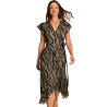 Robe longue estivale croisée manches courtes SAVAGE