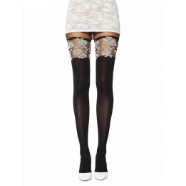 Paire de collants 50 den opaques effet jarretière Soir D'Amour