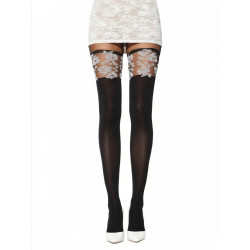 Paire de collants 50 den opaques effet jarretière Soir D'Amour