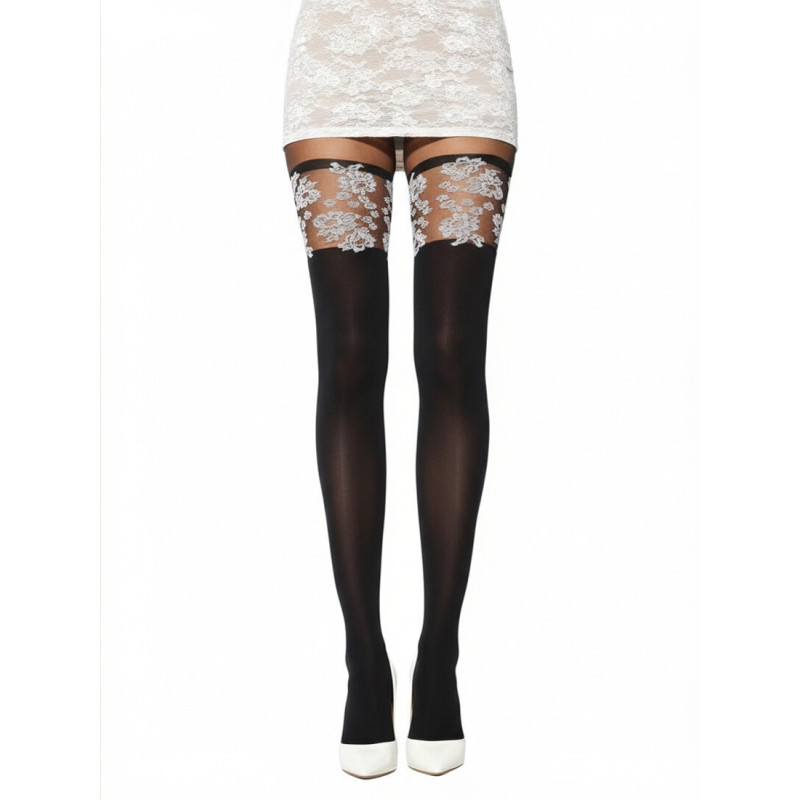 Paire de collants 50 den opaques effet jarretière Soir D'Amour