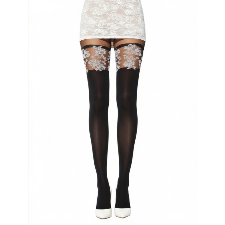 Paire de collants 50 den opaques effet jarretière Soir D'Amour