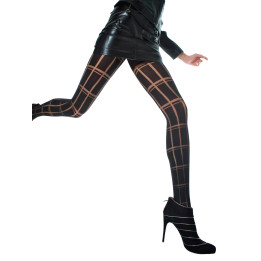 Paire de collants 50 den opaques motif géométrique Jean