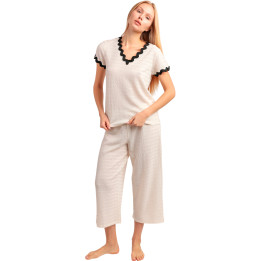 Pyjama pantalon palazzo t-shirt Luxe Waves