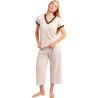 Pyjama pantalon palazzo t-shirt Luxe Waves