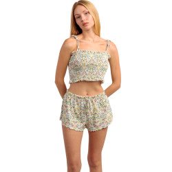 Pyjama short caraco court Yellow Garden
