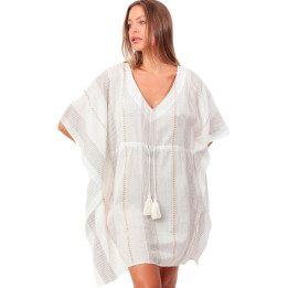 Caftan de plage Stripes Blanco
