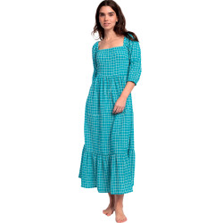 Robe longue estivale demi-manches col carré Dreams