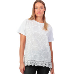 T-shirt manches courtes Guipur And Embroidery