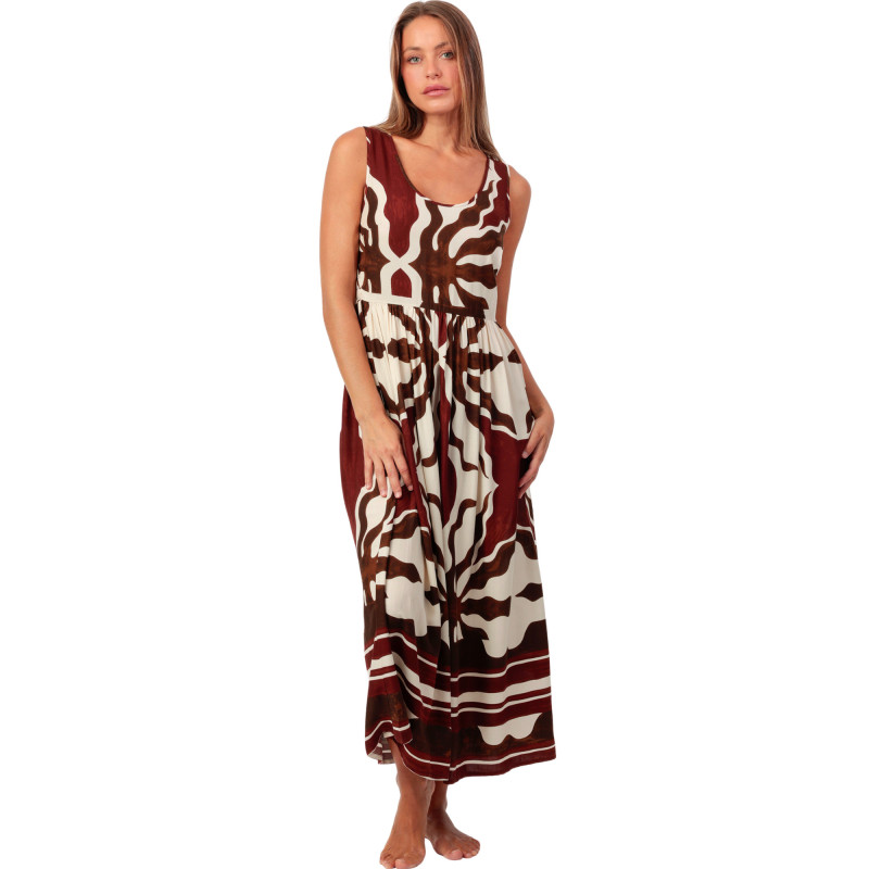 Robe longue estivale Brown Leaves