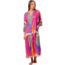 Robe estivale mi-longue boutonnée manches longues Big Colors