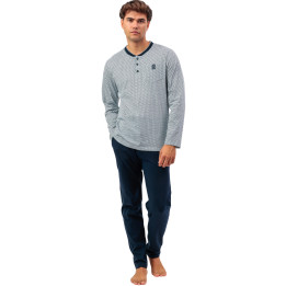 Pyjama pantalon polo manches longues Society