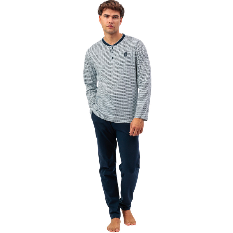 Pyjama pantalon polo manches longues Society