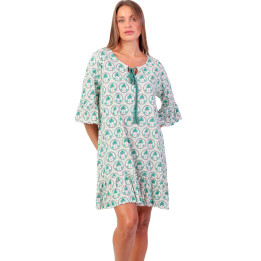 Chemise de nuit manches mi-longues Palm Mosaic