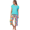 Pyjama pantalon palazzo t-shirt Tropical Summer