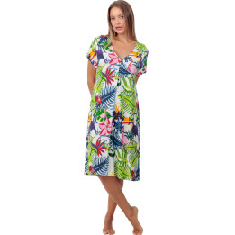 Chemise de nuit manches courtes Exotic Parrot