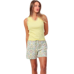Pyjama short débardeur Yellow Garden