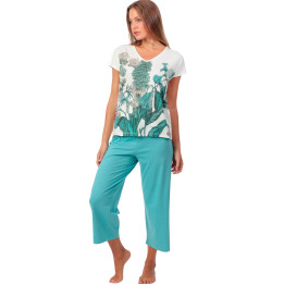 Pyjama pantalon palazzo t-shirt Mint Garden