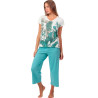 Pyjama pantalon palazzo t-shirt Mint Garden
