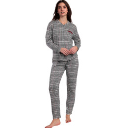 Pyjama pantalon top manches longues Houdstooth