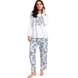 Pyjama pantalon top manches longues Toile De Jouy