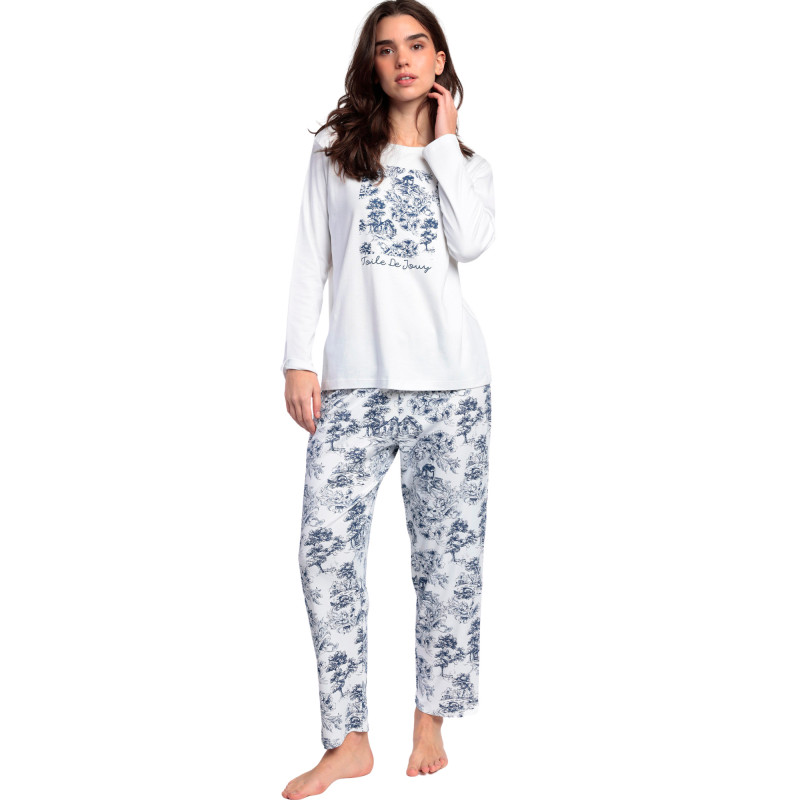 Pyjama pantalon top manches longues Toile De Jouy