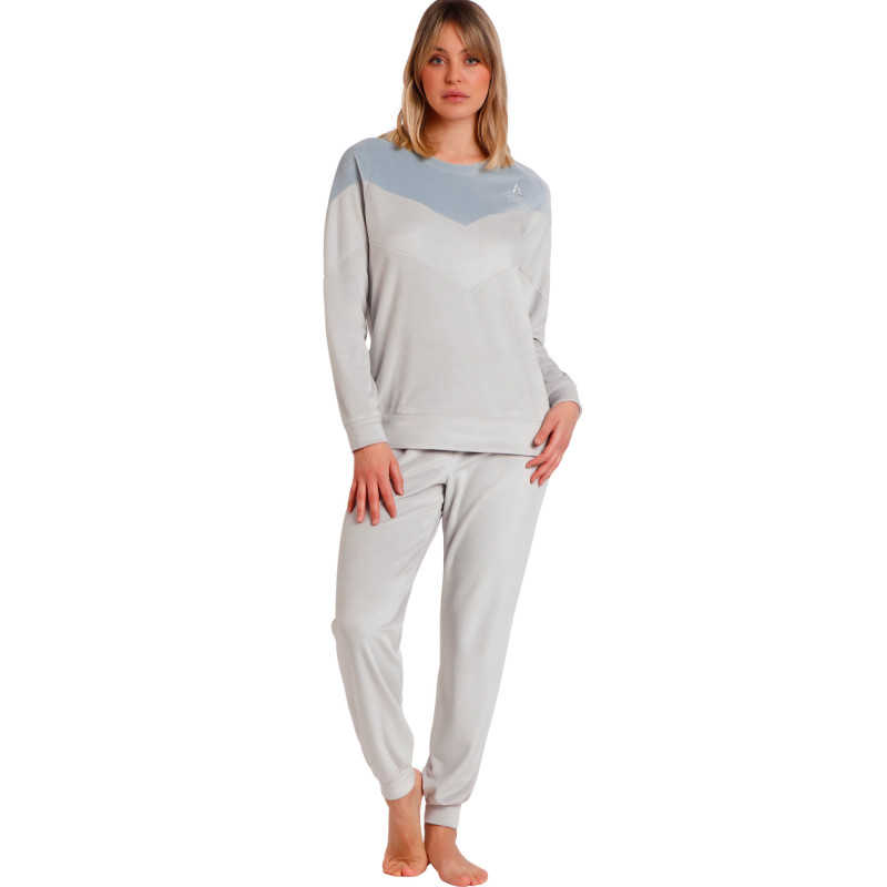 Pyjama velours pantalon top manches longues Soft Home