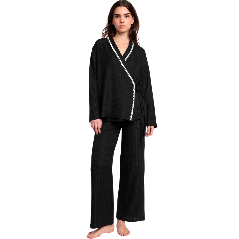 Pyjama pantalon large tunique croisée Luxury Stitching