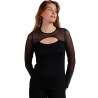 Top manches longues col tulle ouvert Christmas
