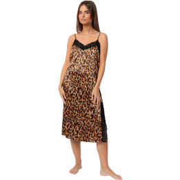 Nuisette satin mi-longue Glam Leopard
