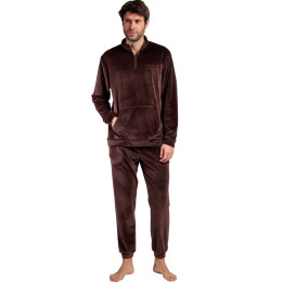Pyjama pantalon sweat col montant zippé Corduroy