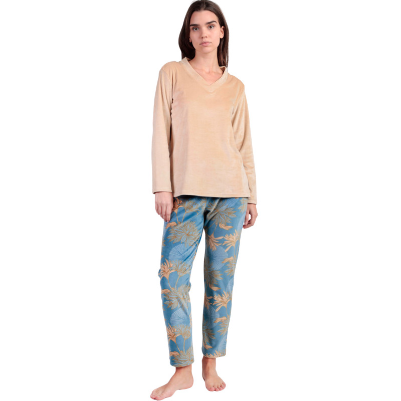 Pyjama pantalon top col V Oriental