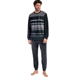 Pyjama velours pantalon top manches longues Stripe Hype