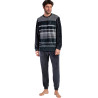 Pyjama velours pantalon top manches longues Stripe Hype
