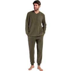 Pyjama pantalon top manches longues Checks Texture