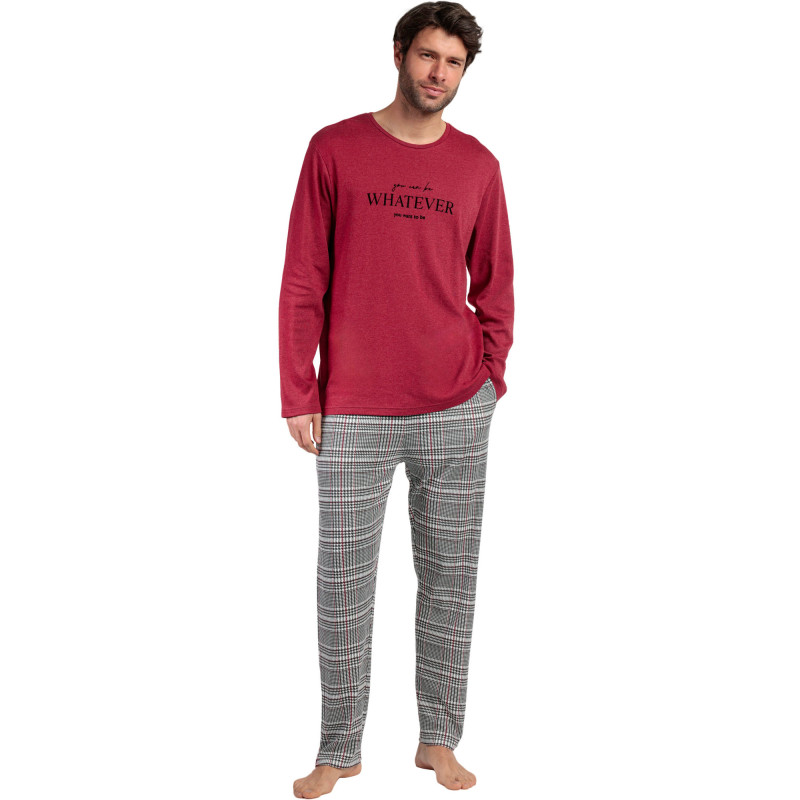 Pyjama pantalon top manches longues Houndstooth