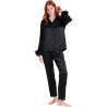 Pyjama satin chemise et pantalon plumes amovibles Plumas Marabu Luxe