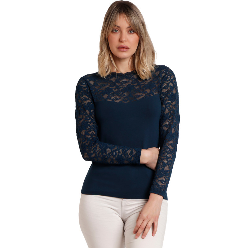 Top manches longues dentelle Lace