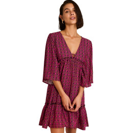 Robe tunique de plage manches mi-longues KALEIDO