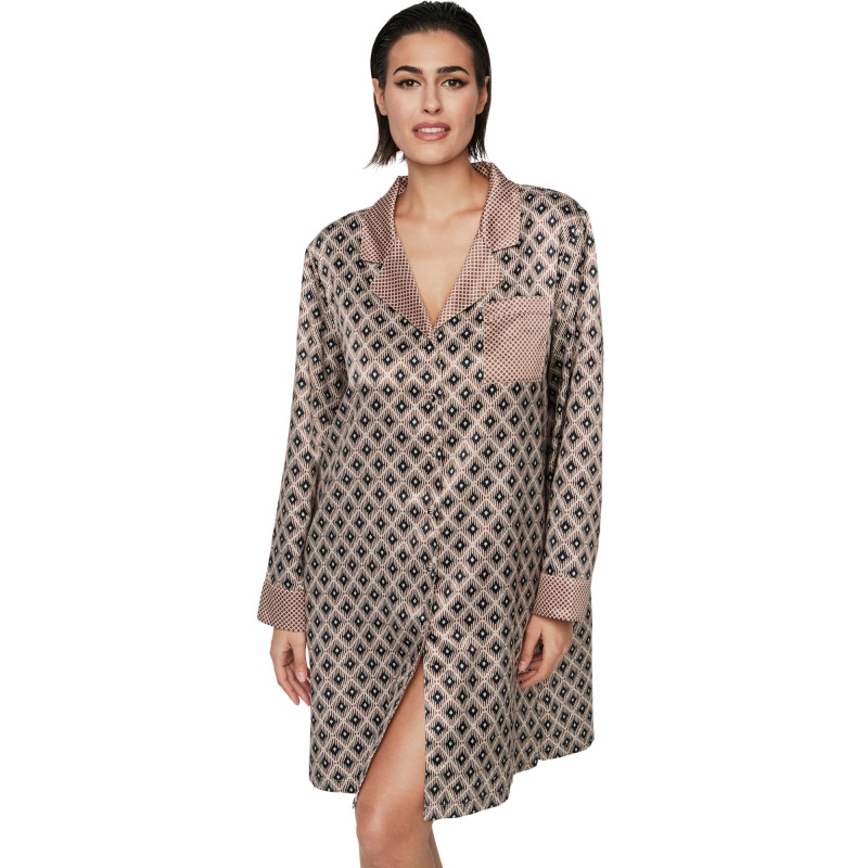 Chemise de nuit manches longues P116 SATIN SUBLIME