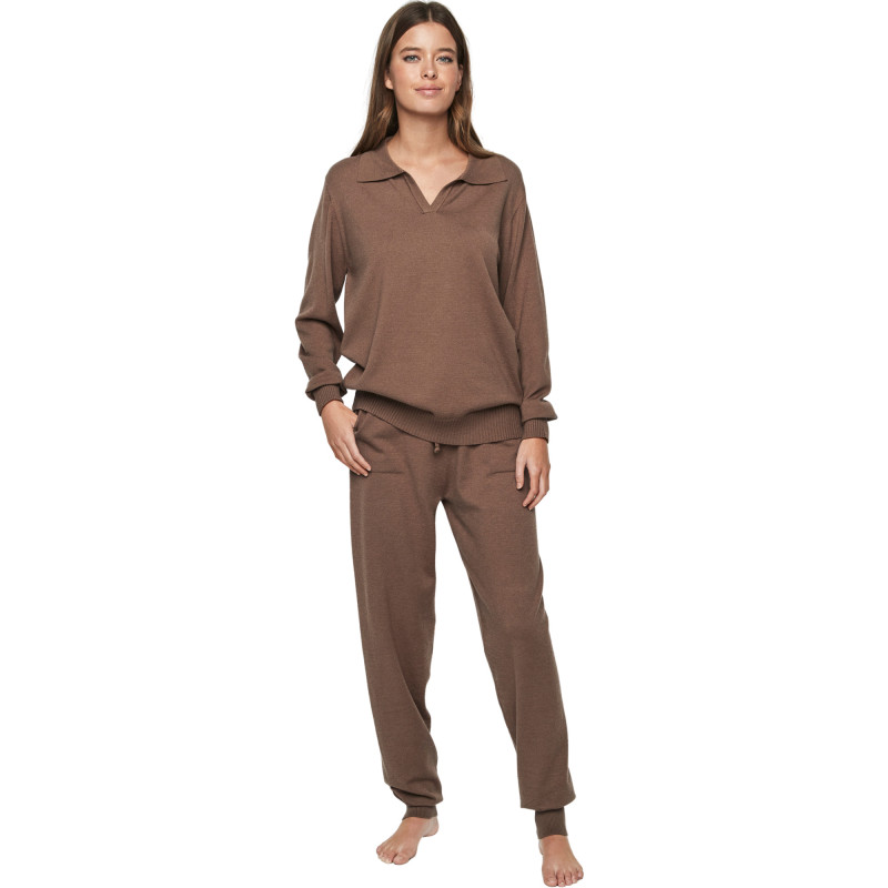 Tenue détente pyjama pantalon top col polo P108 MINIMAL PREMIUM