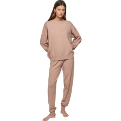 Tenue détente pyjama pantalon top col rond P108 MINIMAL PREMIUM
