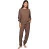 Tenue détente pyjama pantalon top col rond P108 MINIMAL PREMIUM