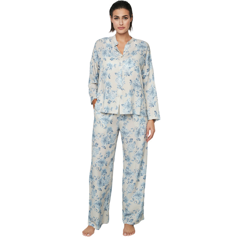 Pyjama pantalon chemise manches longues P107 JARDINS SECRETS