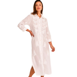 Robe de plage chemise longue brodée COMPLEMENTOS