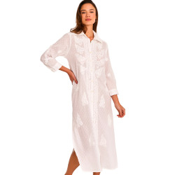 Robe de plage chemise longue brodée COMPLEMENTOS