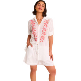Ensemble de plage brodé short chemise COMPLEMENTOS