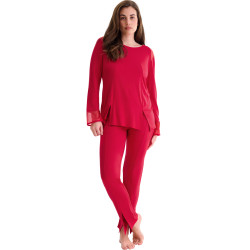 Pyjama pantalon évasé tunique manches longues ROXANNE