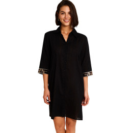 Robe chemise de plage manches mi-longues DUNA