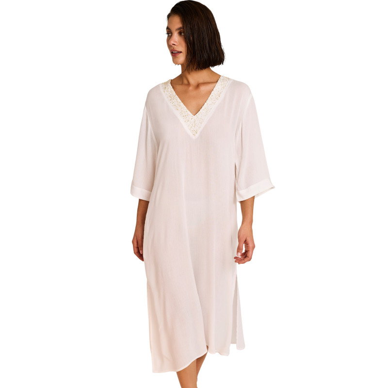 Robe de plage mi-longue manches trois-quarts SOLSTICE